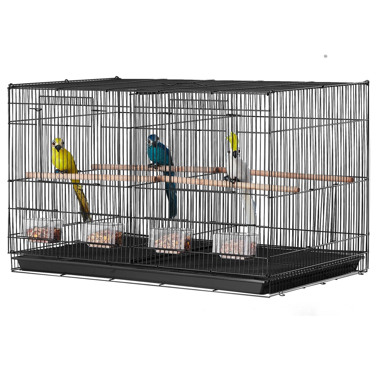 SucceBuy Stackable Divided Bird Cage With Handle For Travel