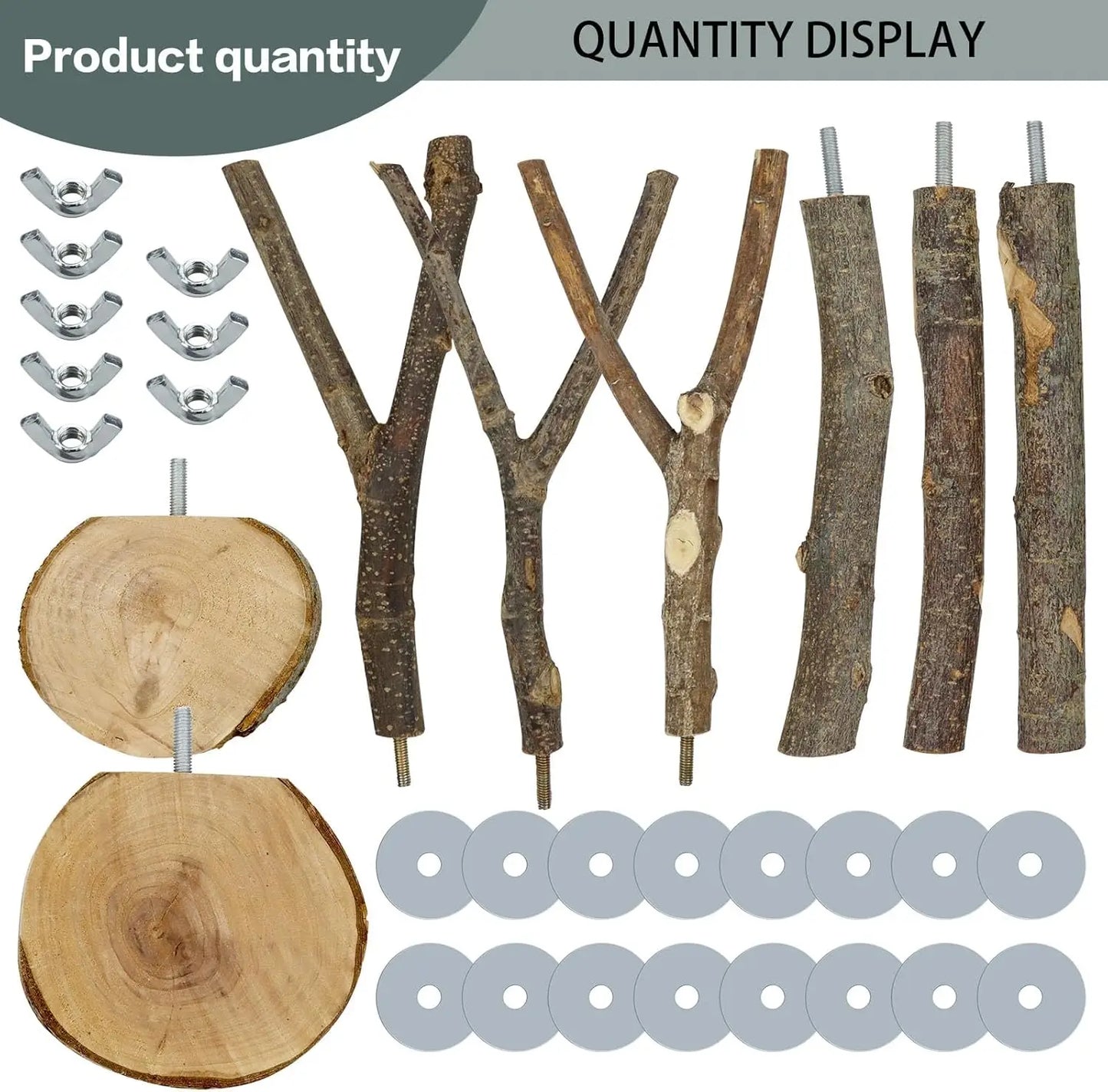 Natural Wood Perches Multi Branch Cage Stand