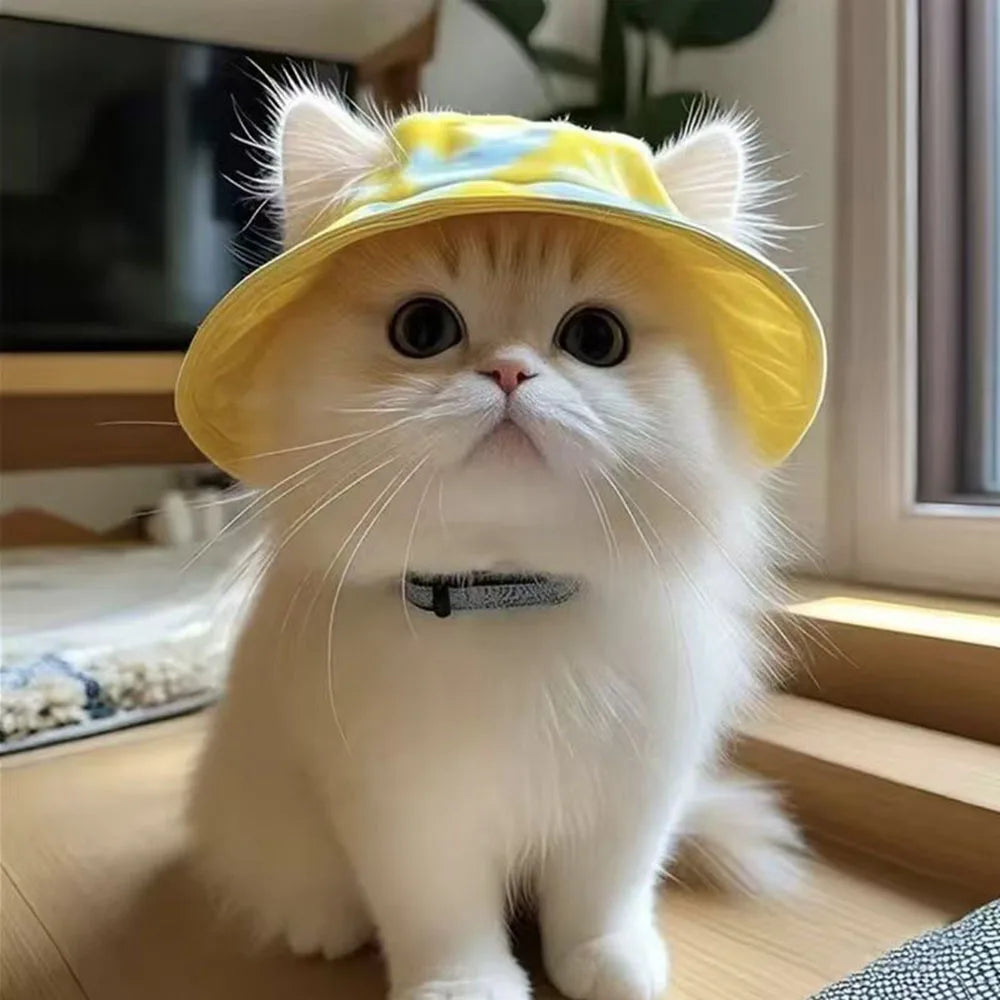 Pet Sun Hat With Ear Holes UV Protection For Cats Dogs Reptiles