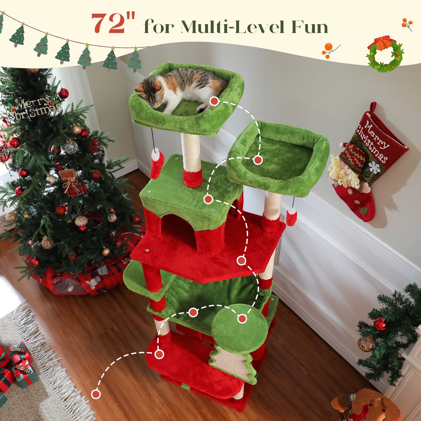 Cat Tree Tower With Sisal Scratching Posts Condo