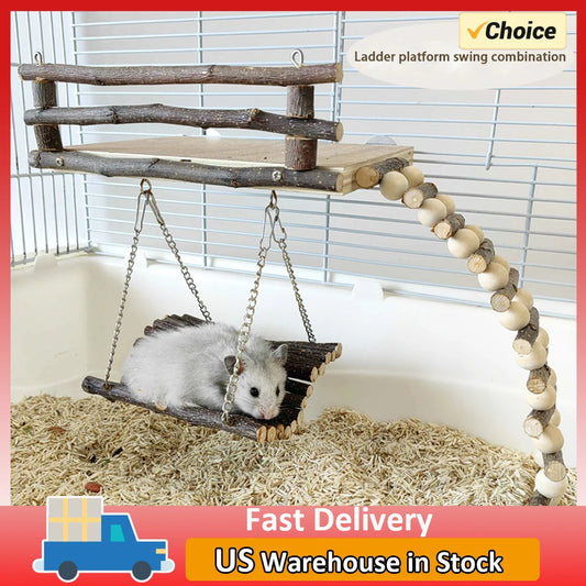 Hign-concerned Hamster Climbing Toys Wooden Activity Set