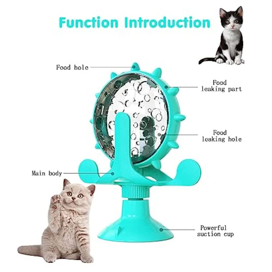 Interactive Cat And Dog Treat Dispenser Toy With Rotating Design