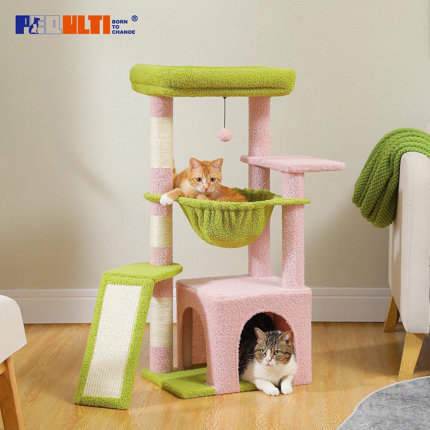 ^Three Tier Cat Tree With Sisal Scratching Post