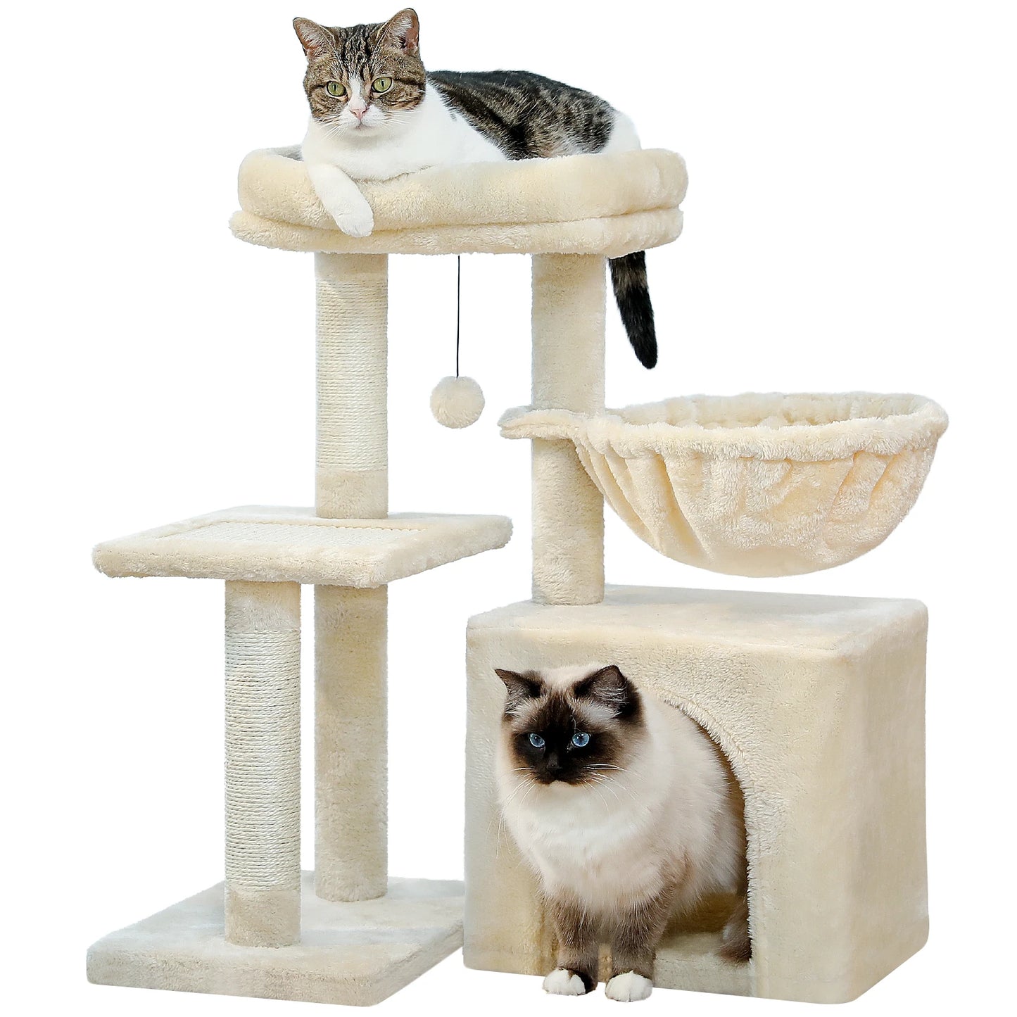 ^Three Tier Cat Tree With Sisal Scratching Post