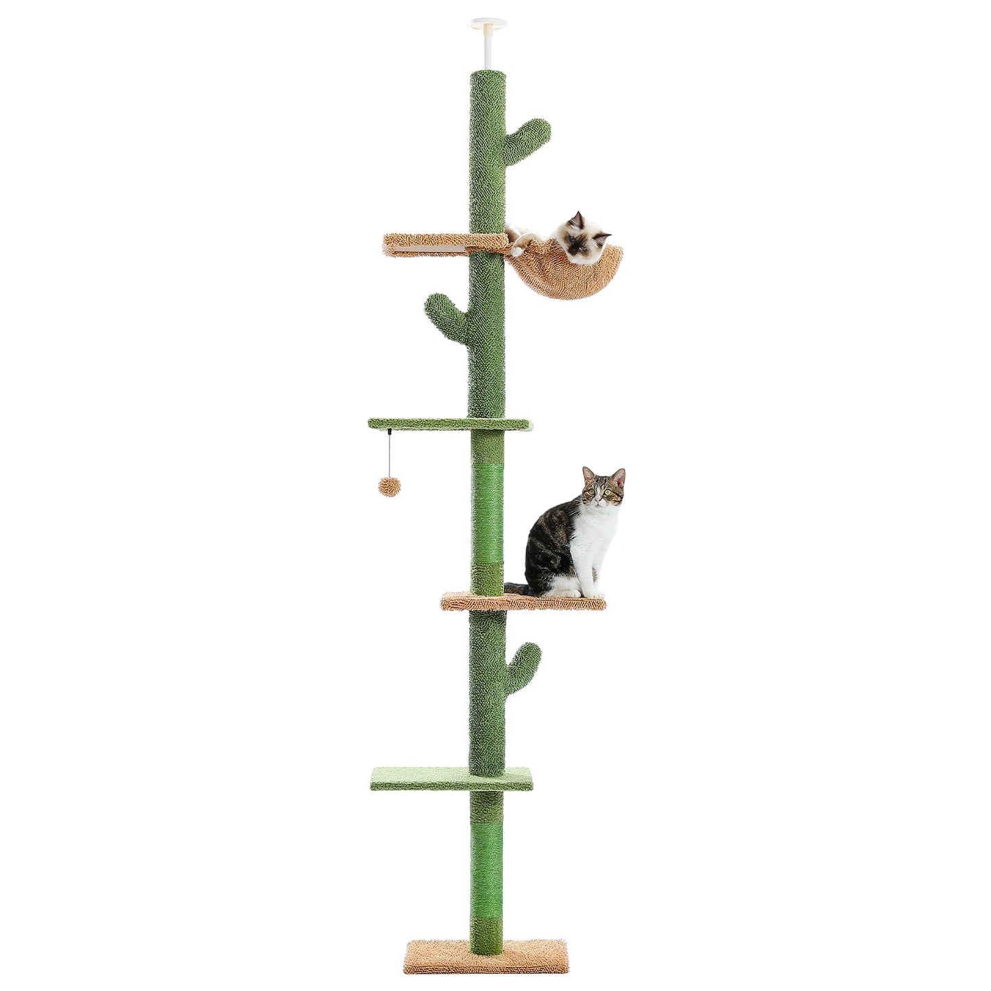PAWZ Road PremiumQualityMultiFunctional Cat Tree 5-Tier Floor-to-Ceiling Tower Indoor