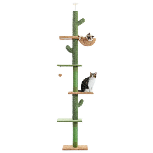 PAWZ Road PremiumQualityMultiFunctional Cat Tree 5-Tier Floor-to-Ceiling Tower Indoor