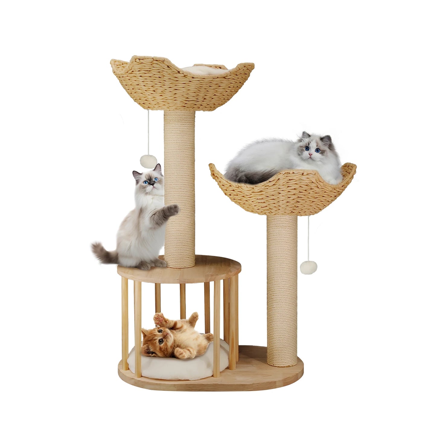 BORWARTCN Premium Engineering MultiLevel CatTree Tower With Scratching Posts Indoors